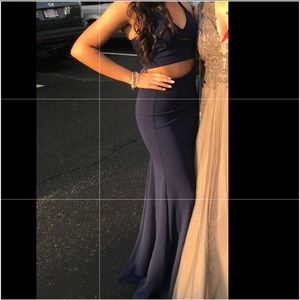 Simple two piece prom dress